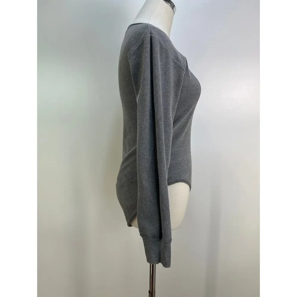 Vintage Ralph Lauren Ribbed Bodysuit Gray